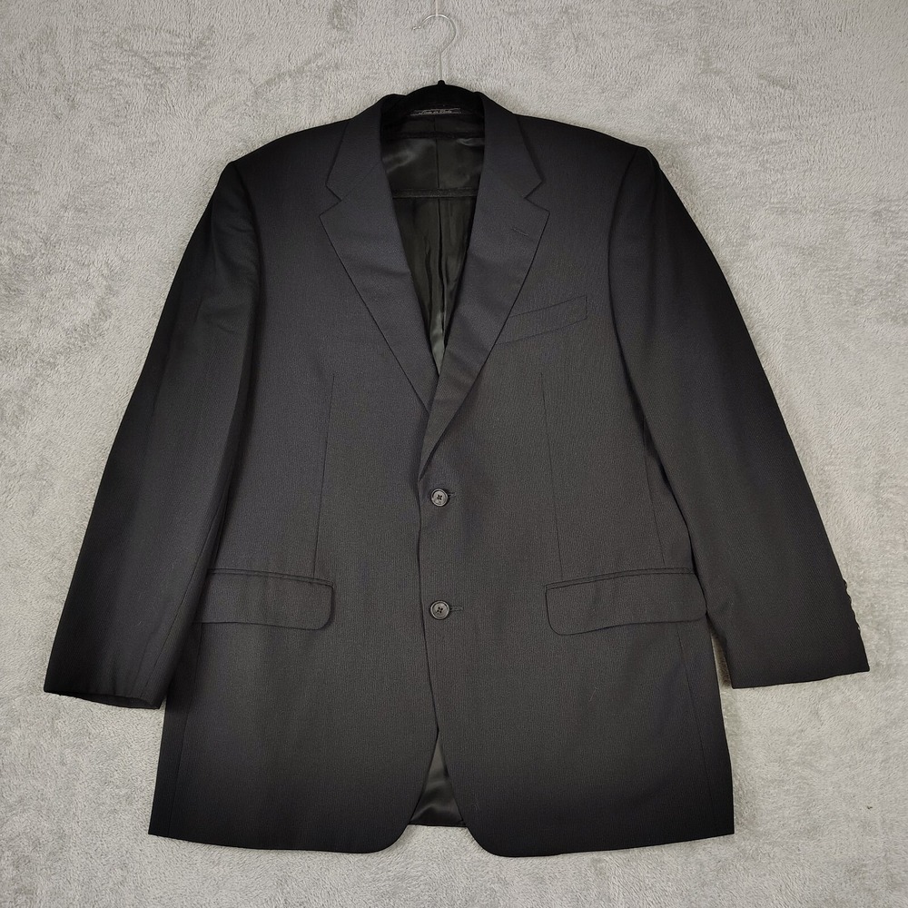 Corneliani Mens Sport Coat 2-Button Blazer Black Stripe Texture‎ 42R Italy Made